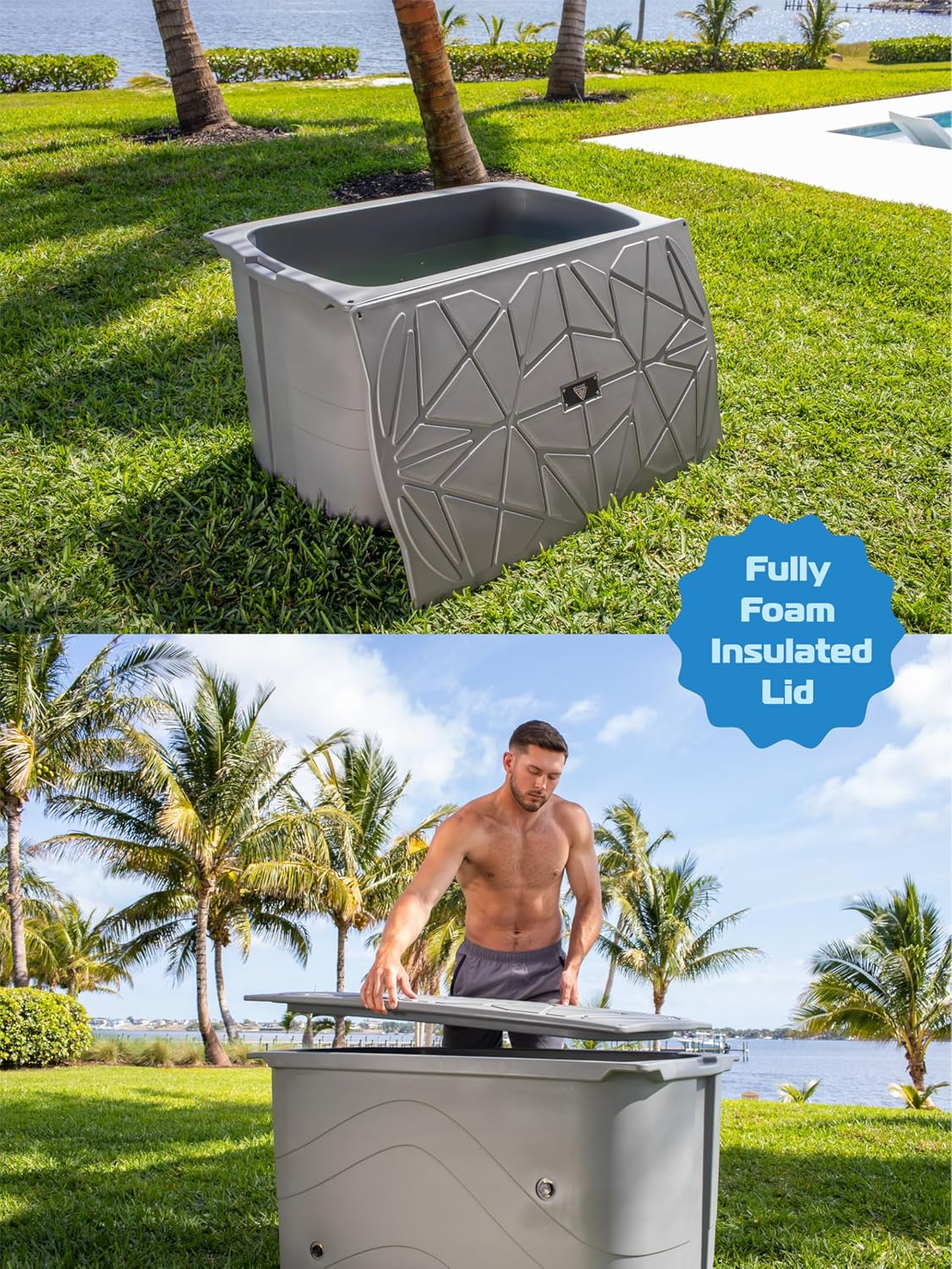 ICE SMITH 400 Cold Plunge Tub with Chiller | 100 Gallon Capacity | Foam Insulated | Superior Ice Retention