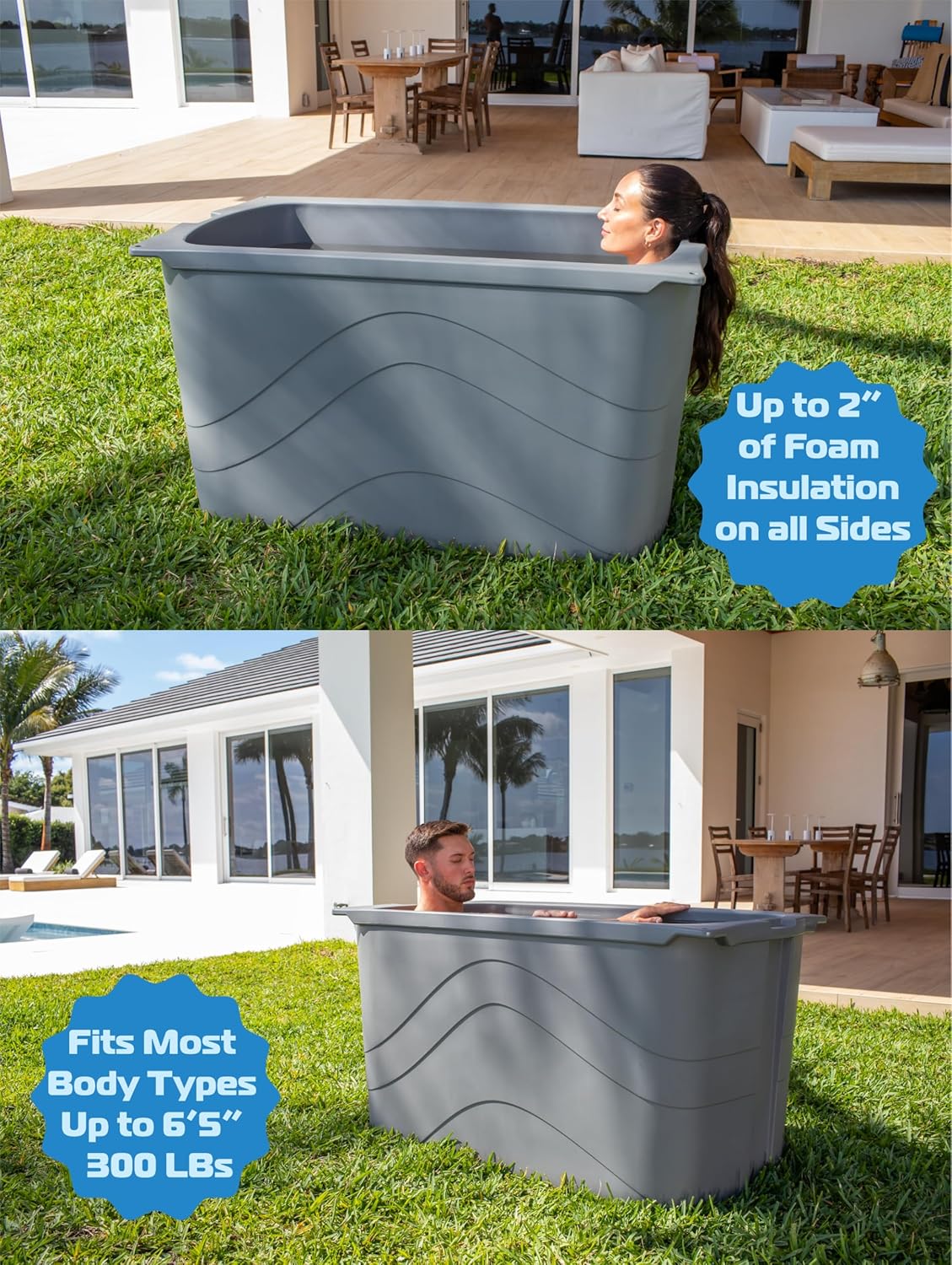 ICE SMITH 400 Cold Plunge Tub with Chiller | 100 Gallon Capacity | Foam Insulated | Superior Ice Retention
