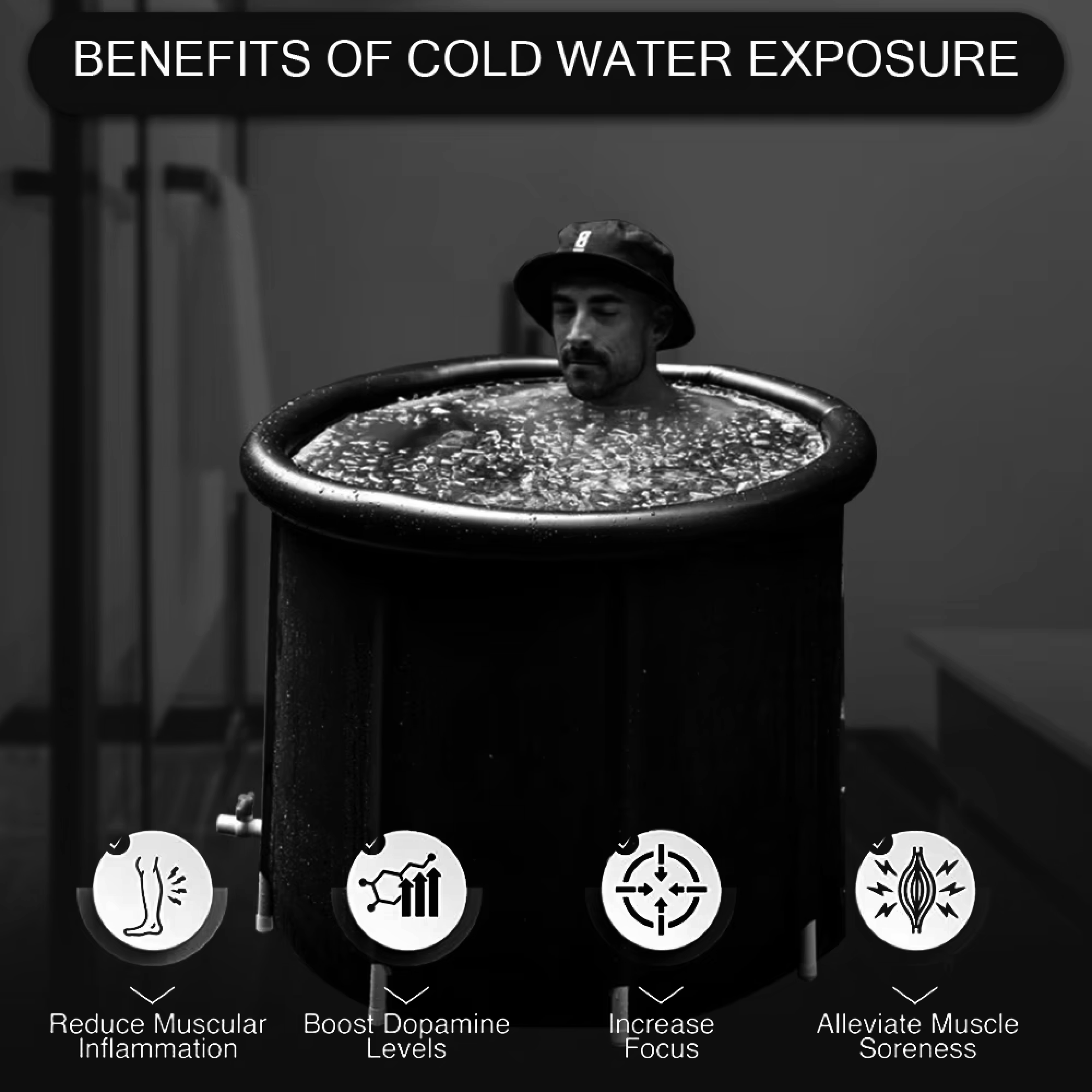 Professional Ice Bath POD | 80 Gallon Capacity | Portable Cold Plunge Tub | Easy Assembly